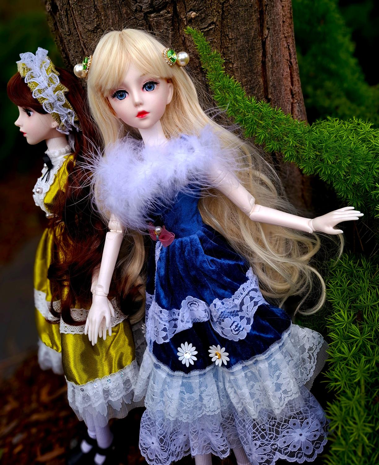 The Secret Garden Collection Blonde Girl in vintage blue dress 1/3 60cm BJD Doll