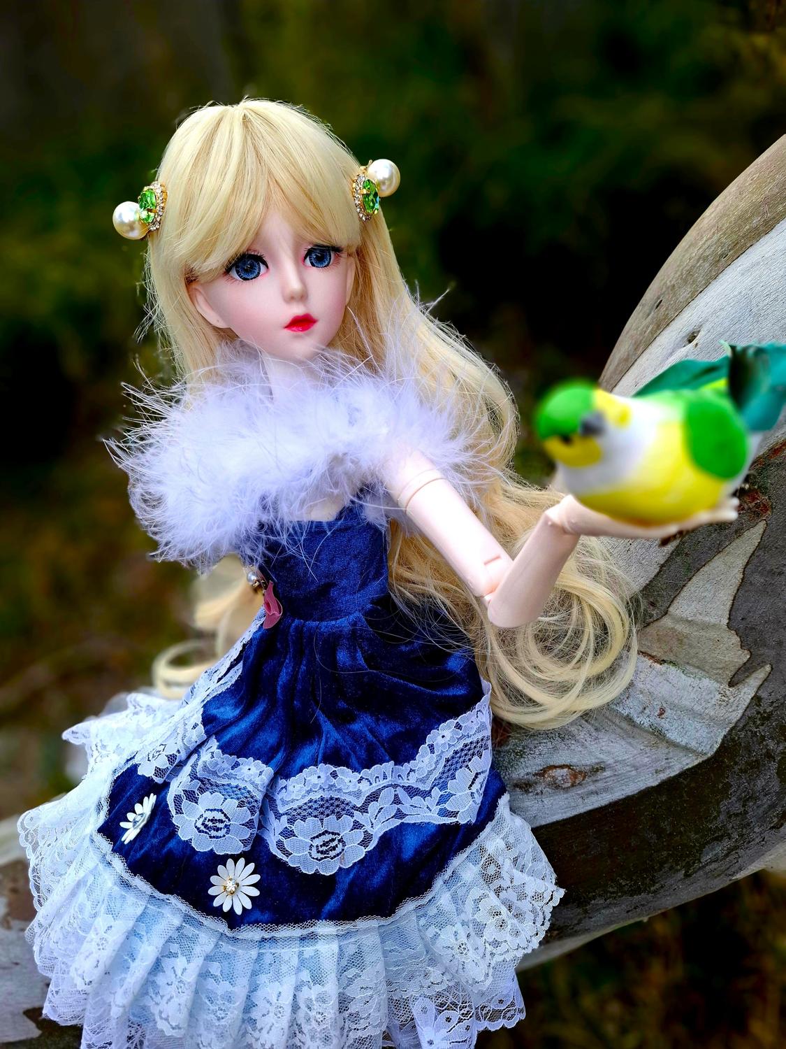 The Secret Garden Collection Blonde Girl in vintage blue dress 1/3 60cm BJD Doll