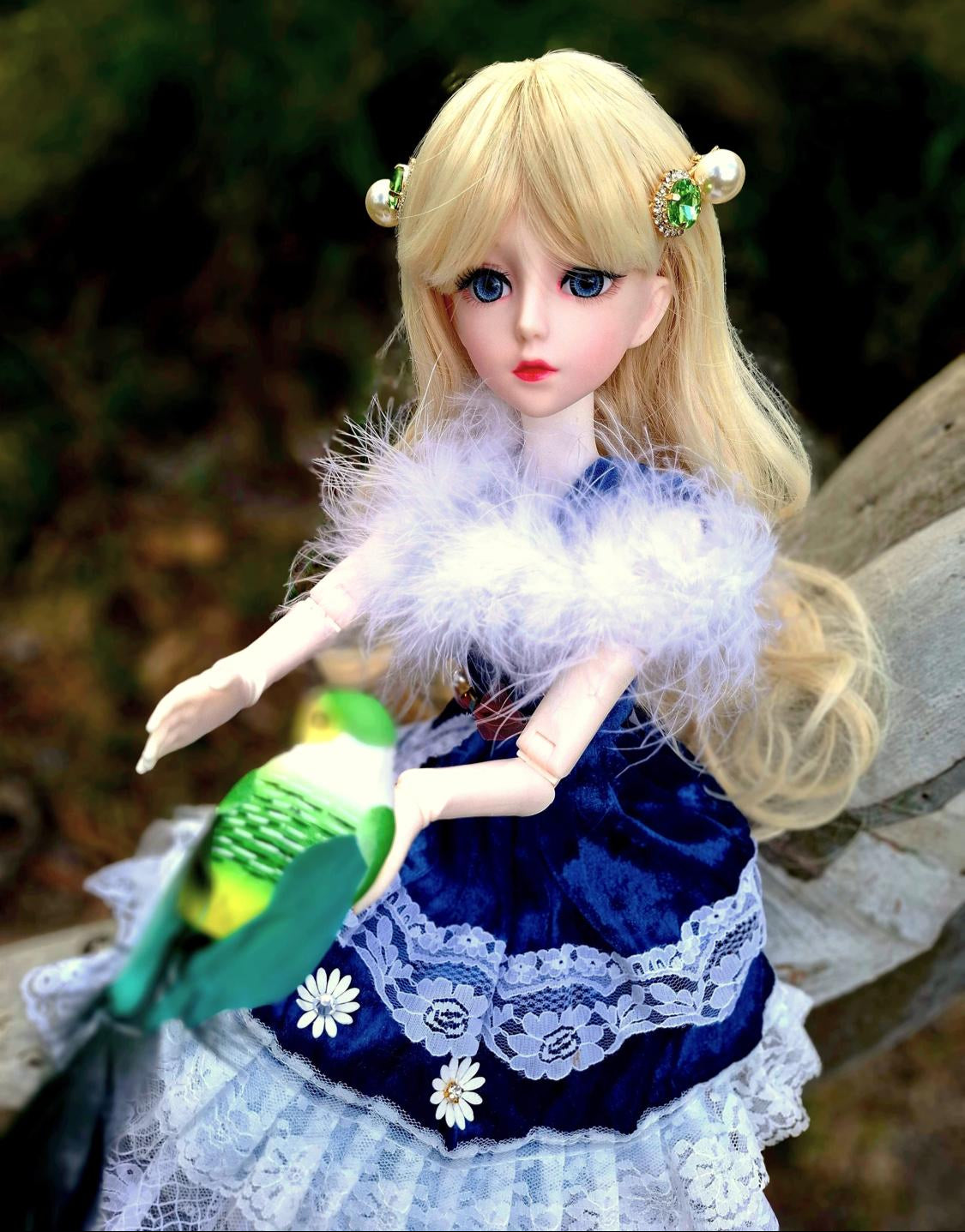 The Secret Garden Collection Blonde Girl in vintage blue dress 1/3 60cm BJD Doll