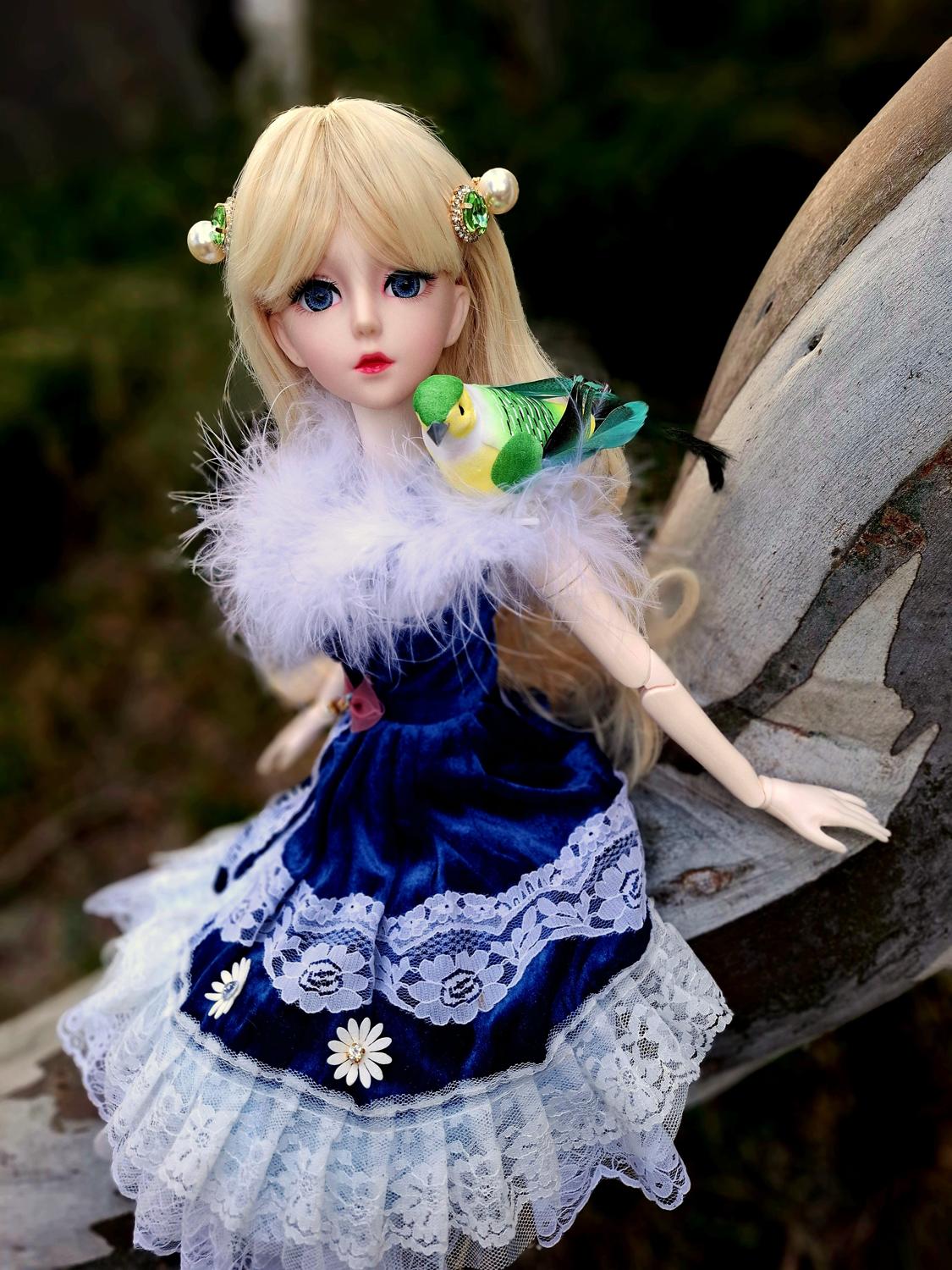 The Secret Garden Collection Blonde Girl in vintage blue dress 1/3 60cm BJD Doll