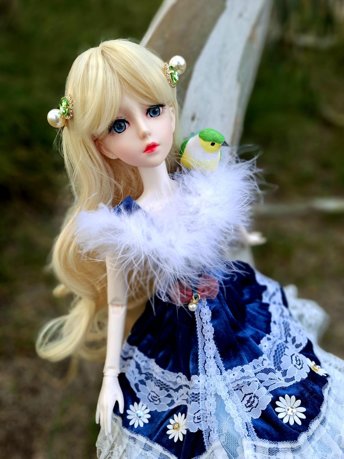 The Secret Garden Collection Blonde Girl in vintage blue dress 1/3 60cm BJD Doll