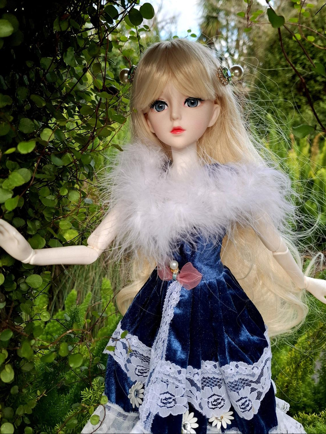 The Secret Garden Collection Blonde Girl in vintage blue dress 1/3 60cm BJD Doll
