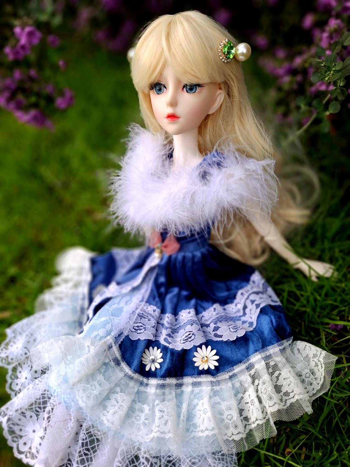 The Secret Garden Collection Blonde Girl in vintage blue dress 1/3 60cm BJD Doll
