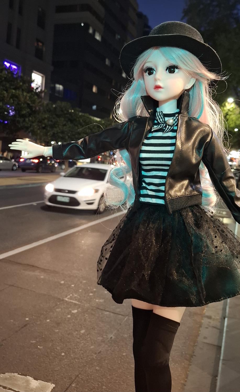 Steam Punk Style 1/3 60cm BJD Doll in Black Leather Jacket