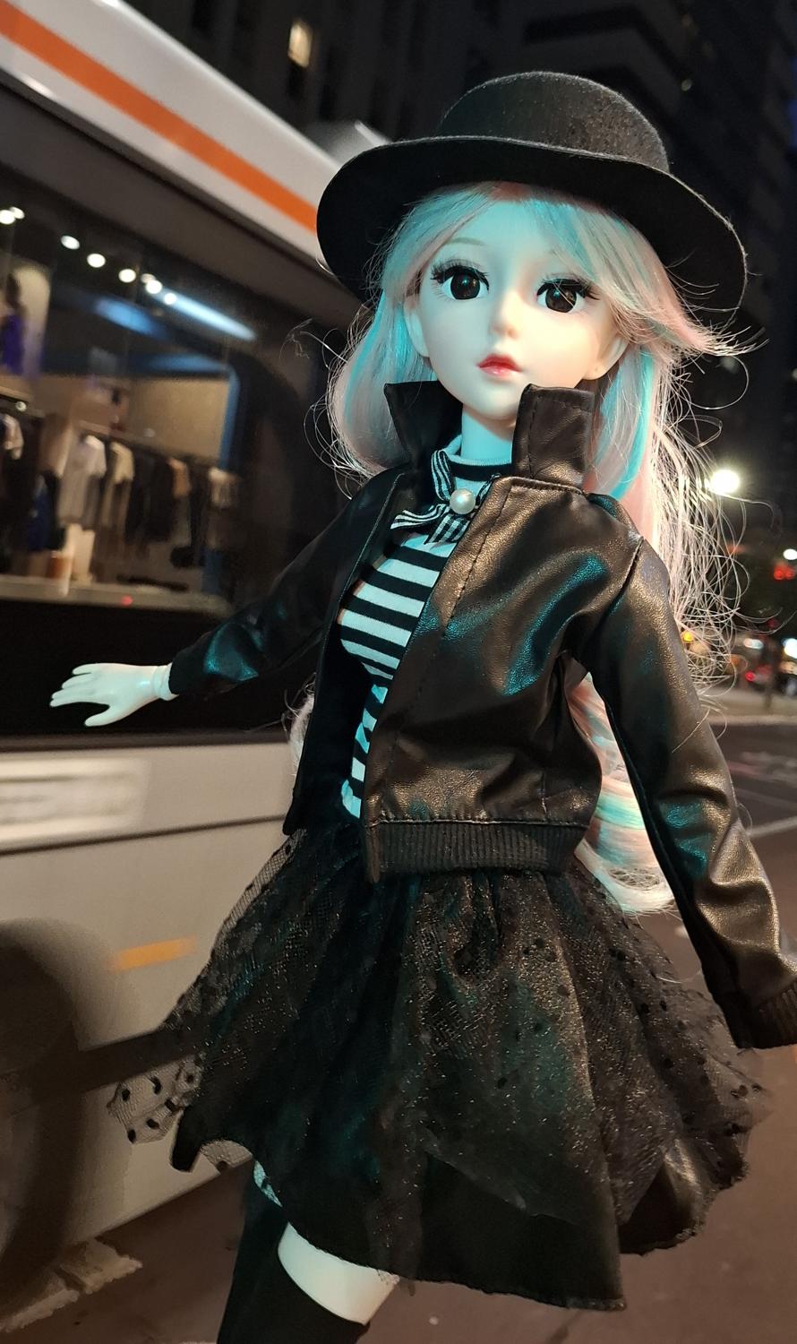 Steam Punk Style 1/3 60cm BJD Doll in Black Leather Jacket