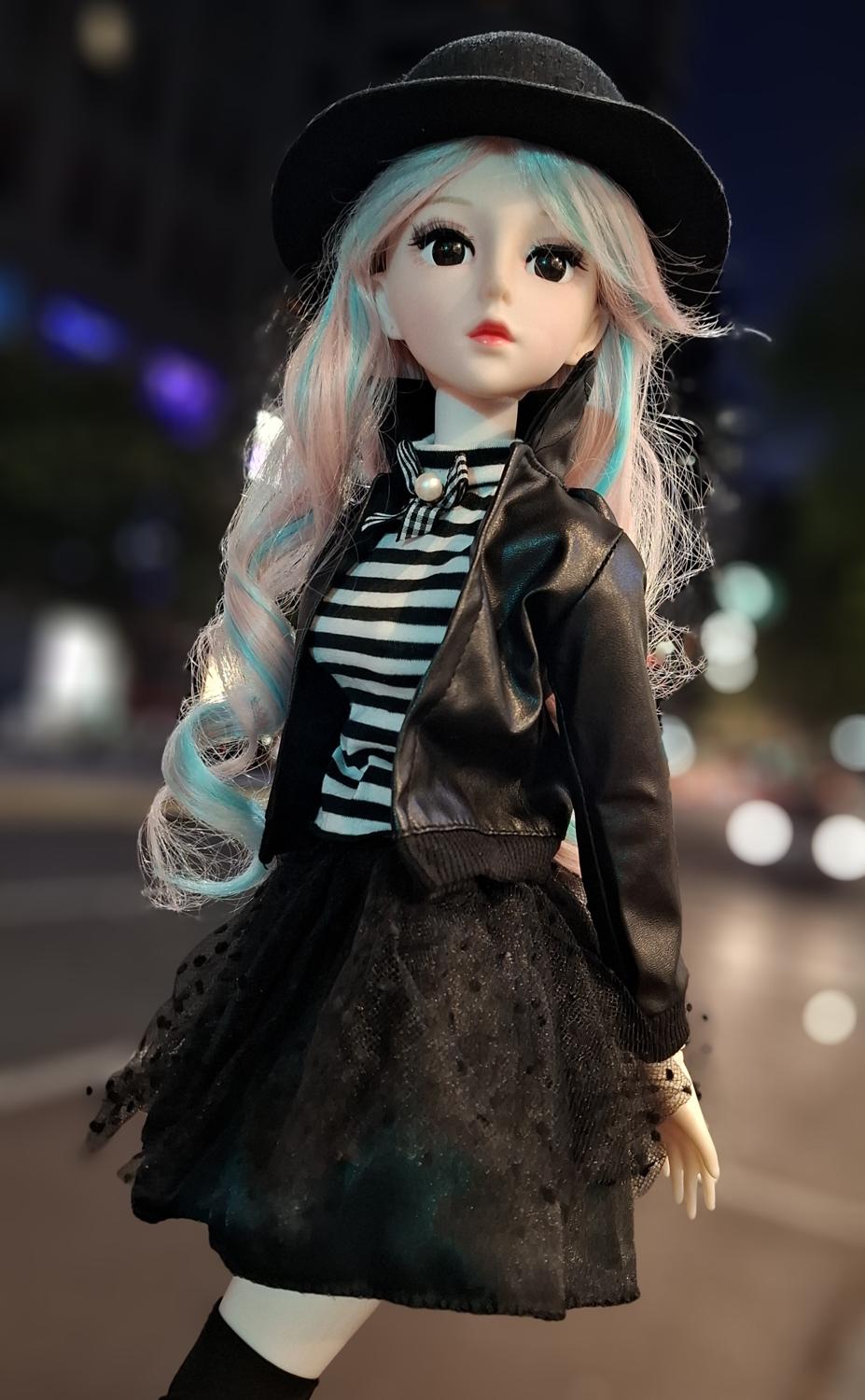 Steam Punk Style 1/3 60cm BJD Doll in Black Leather Jacket