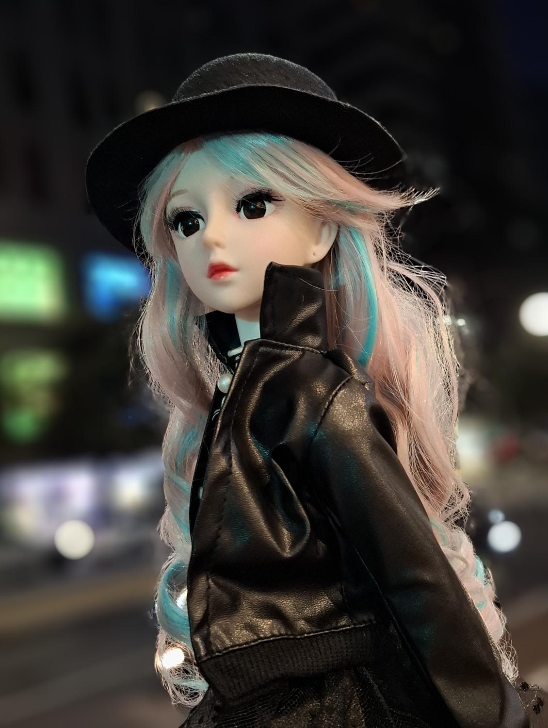 Steam Punk Style 1/3 60cm BJD Doll in Black Leather Jacket