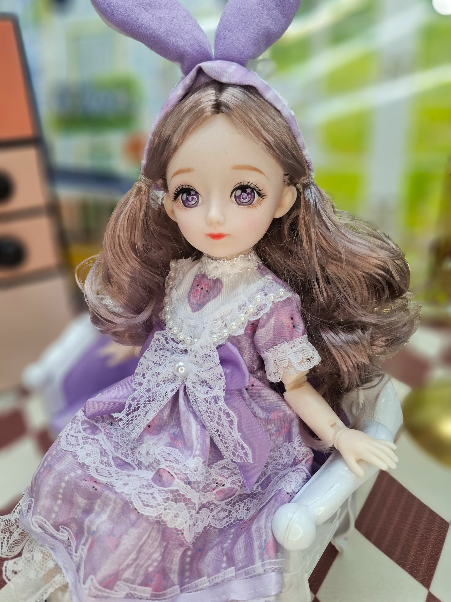 Rachel with purple eyes in purple dress 30cm BJD Doll