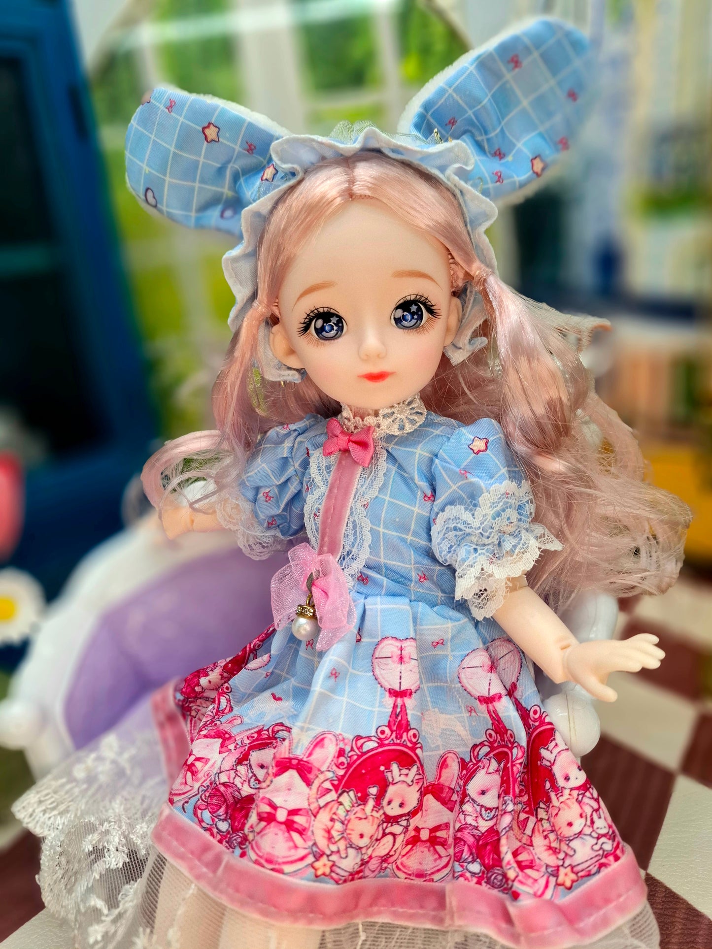 Clair with blue eyes in cute princess dress 30cm BJD Doll