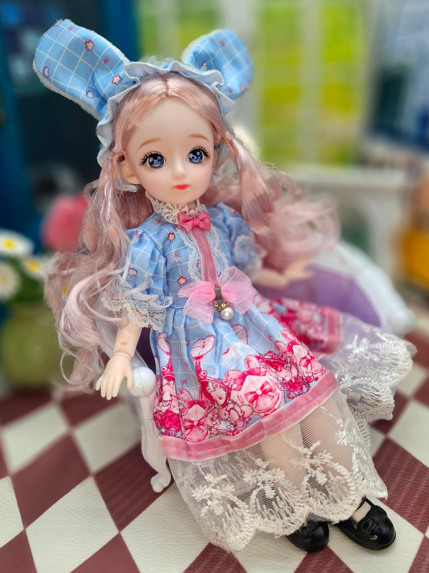Clair with blue eyes in cute princess dress 30cm BJD Doll