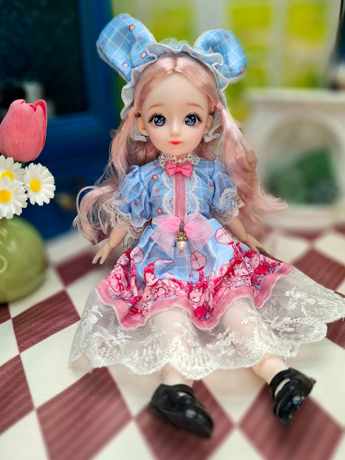 Clair with blue eyes in cute princess dress 30cm BJD Doll