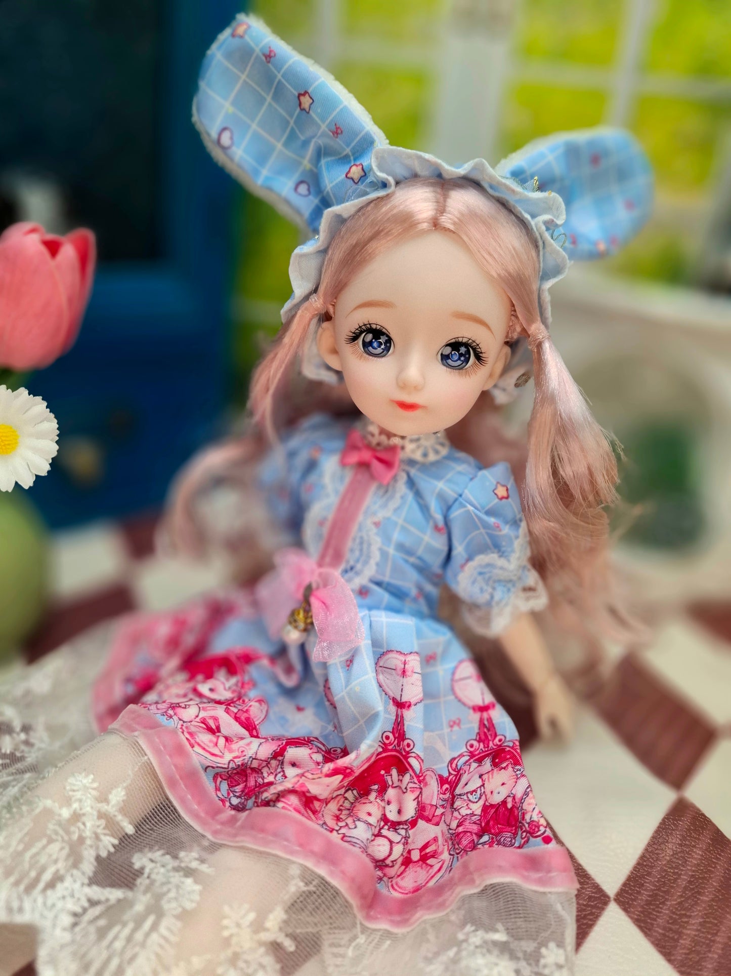 Clair with blue eyes in cute princess dress 30cm BJD Doll