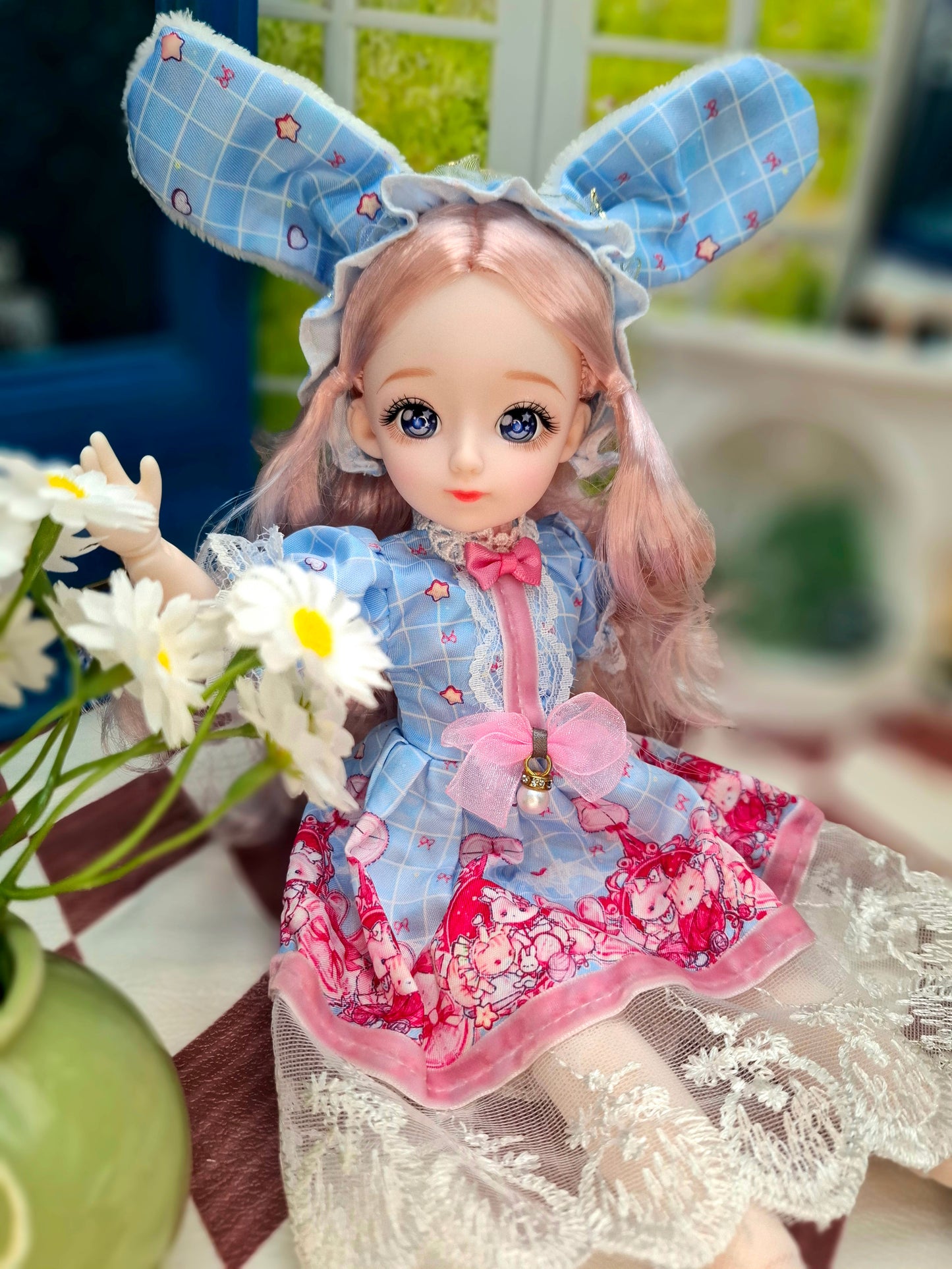 Clair with blue eyes in cute princess dress 30cm BJD Doll