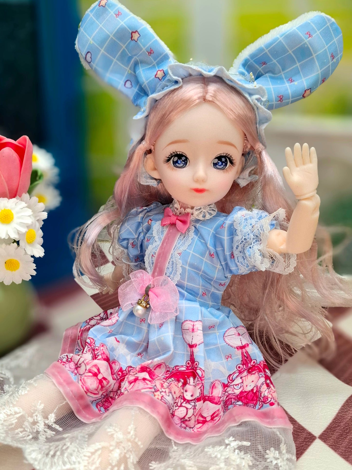 Clair with blue eyes in cute princess dress 30cm BJD Doll
