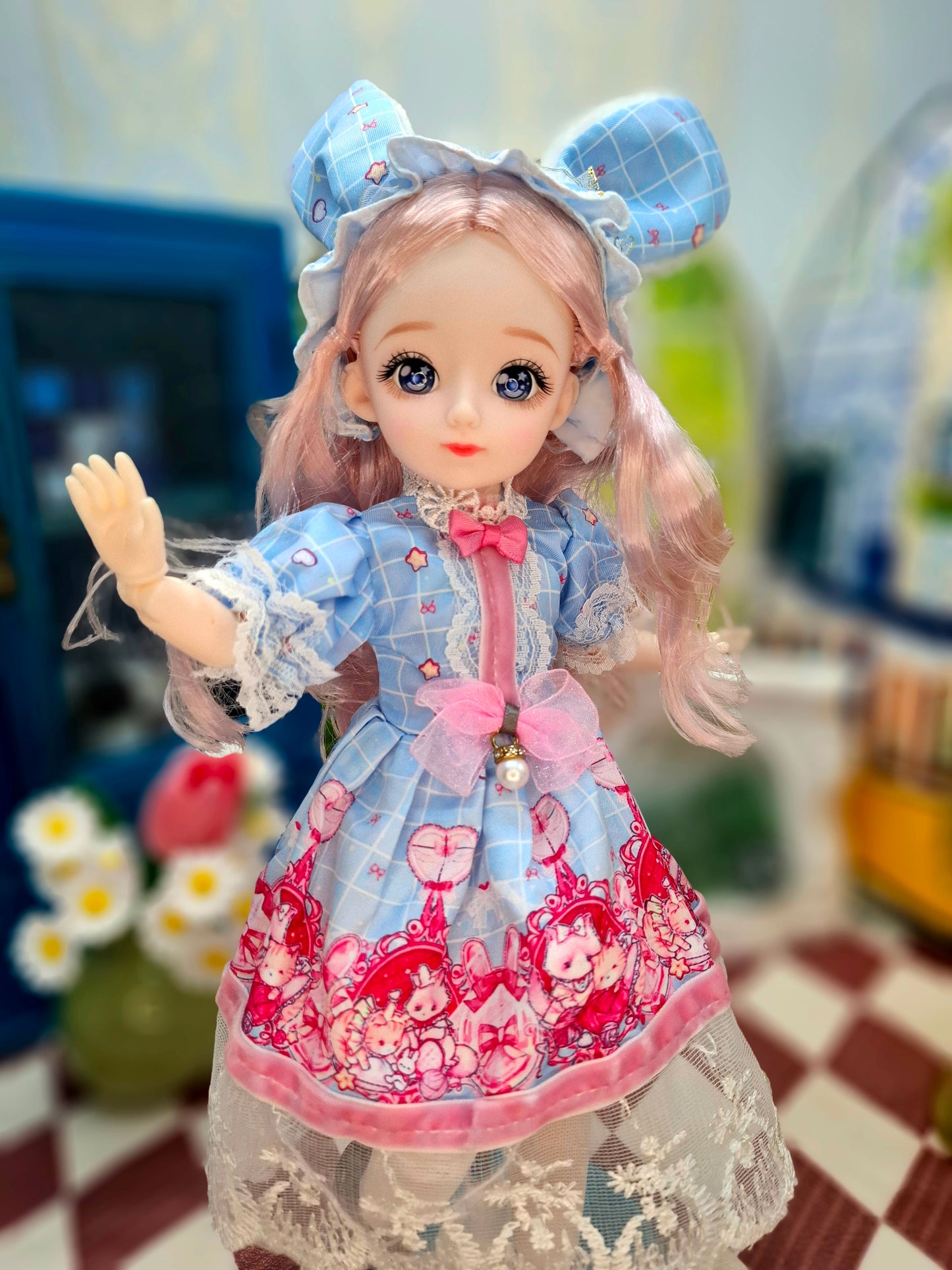 Clair with blue eyes in cute princess dress 30cm BJD Doll
