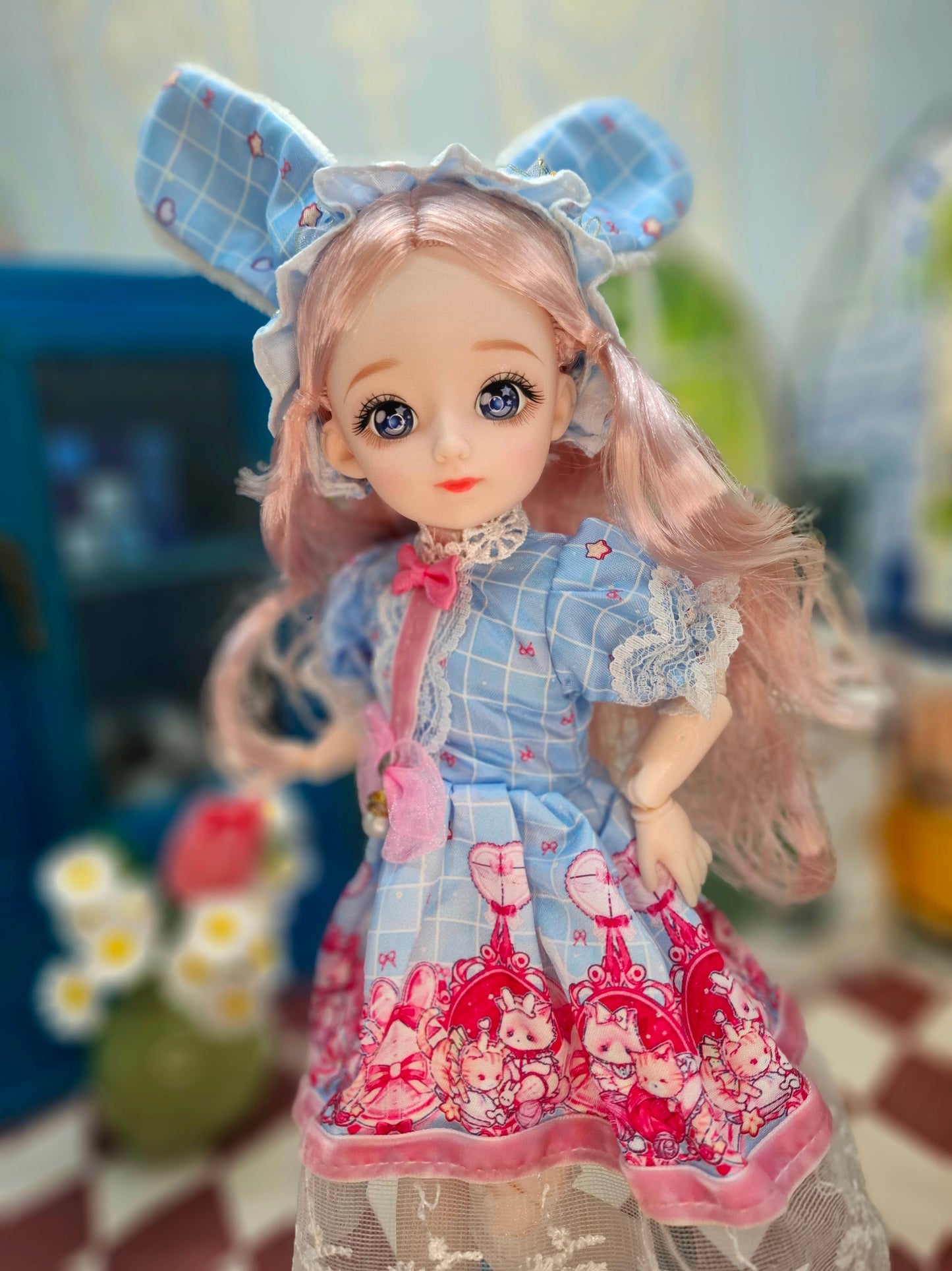 Clair with blue eyes in cute princess dress 30cm BJD Doll