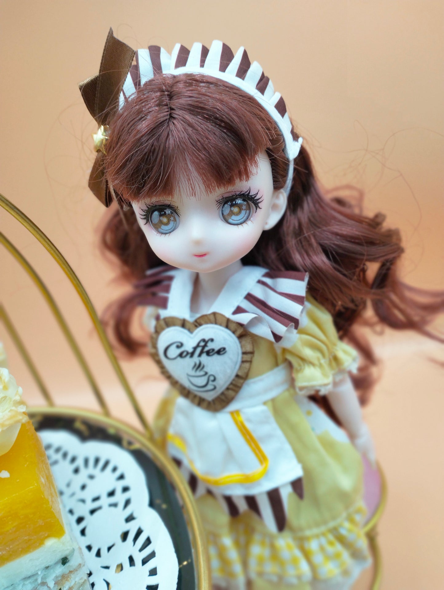 Anime Manga coffee girl with hazel eyes 30cm BJD Doll