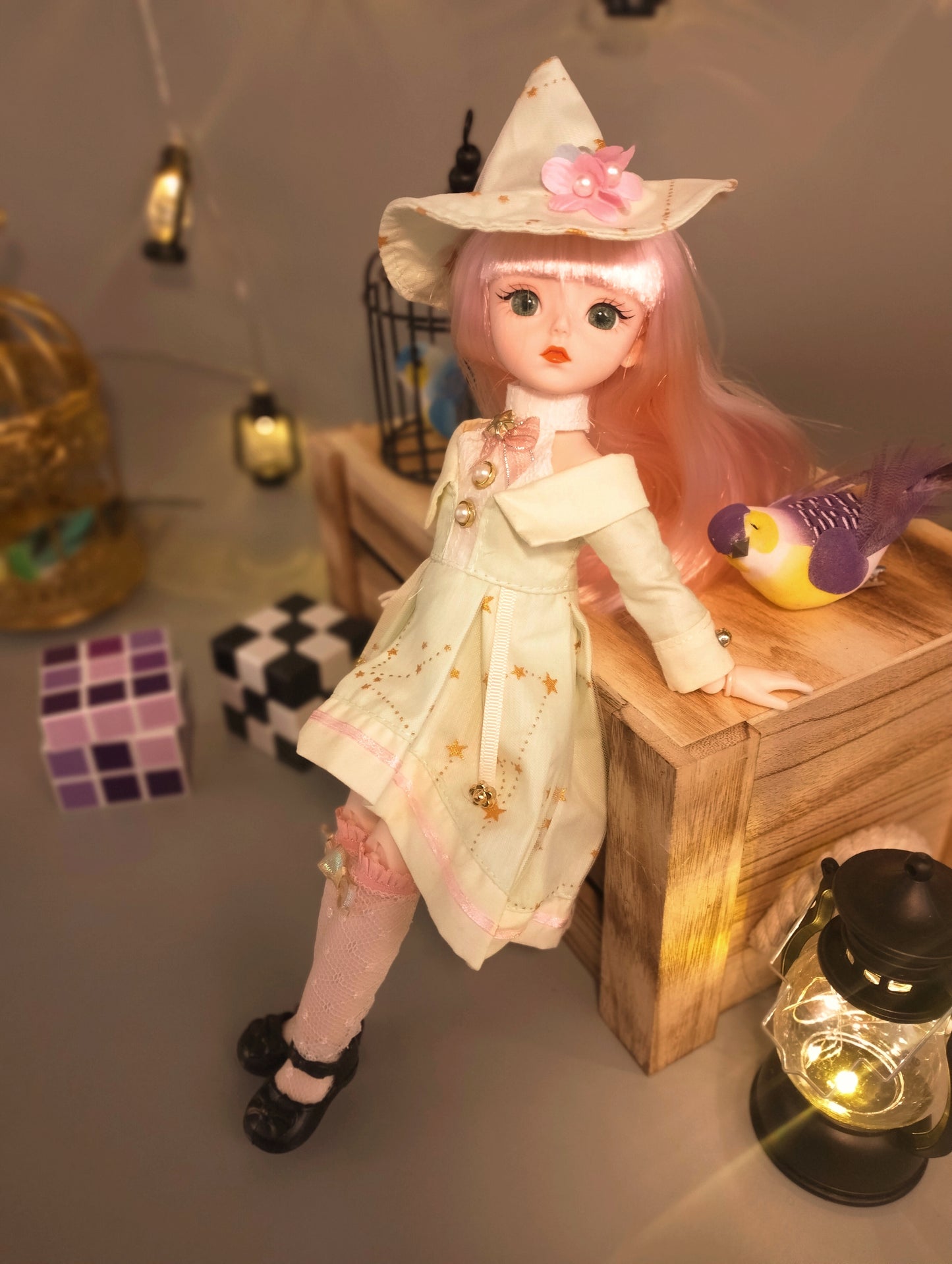 The green hat magical wizard 30cm BJD Doll
