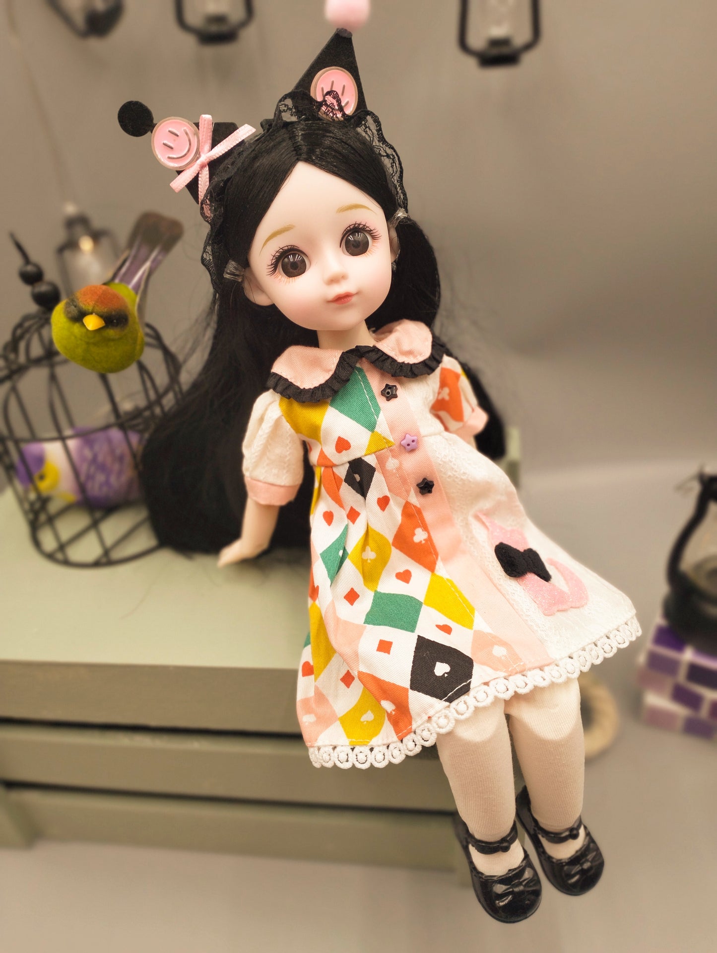 The black hair magical wizard 30cm BJD Doll