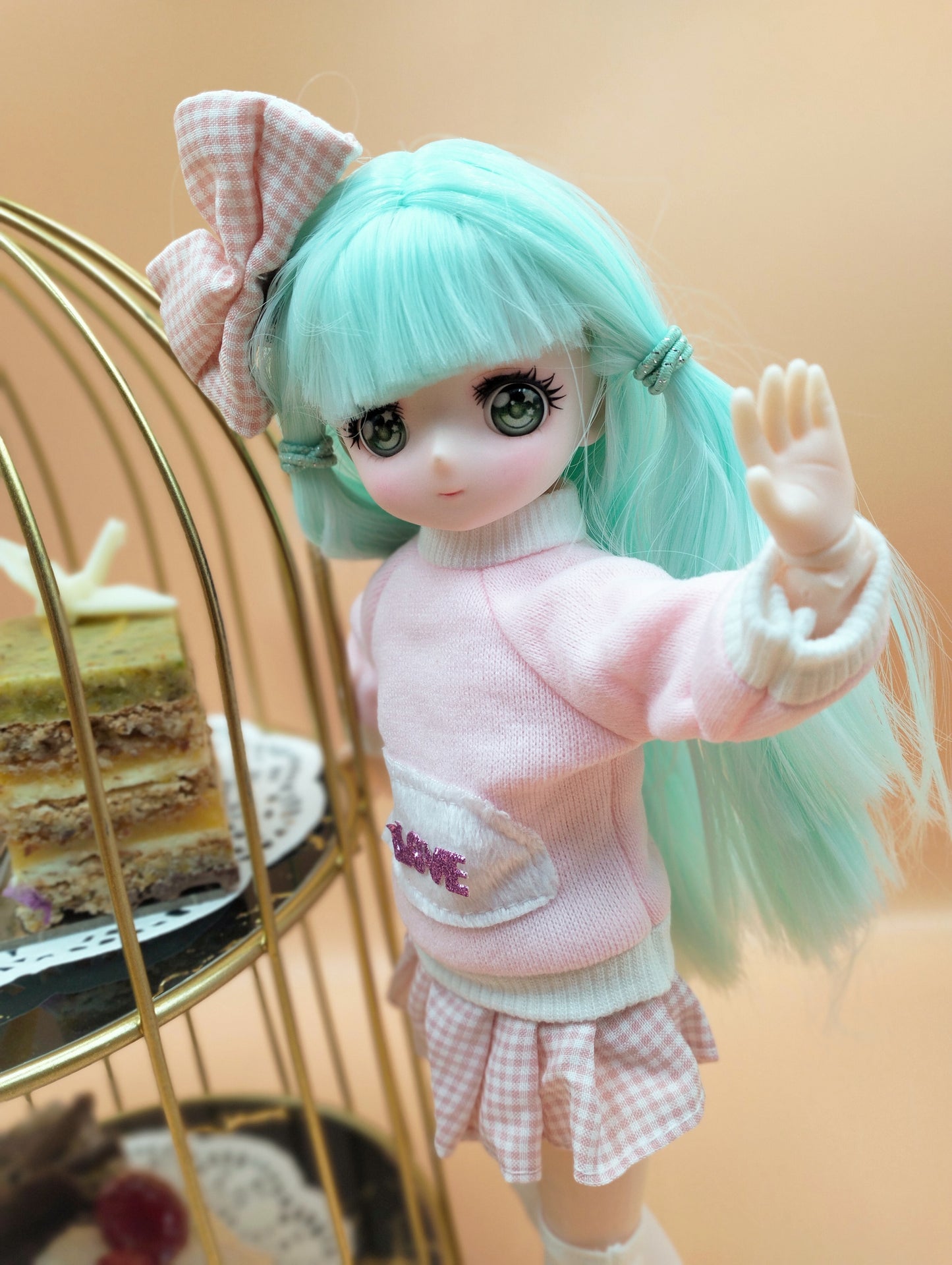 Anime Manga mint hair girl 30cm BJD Doll