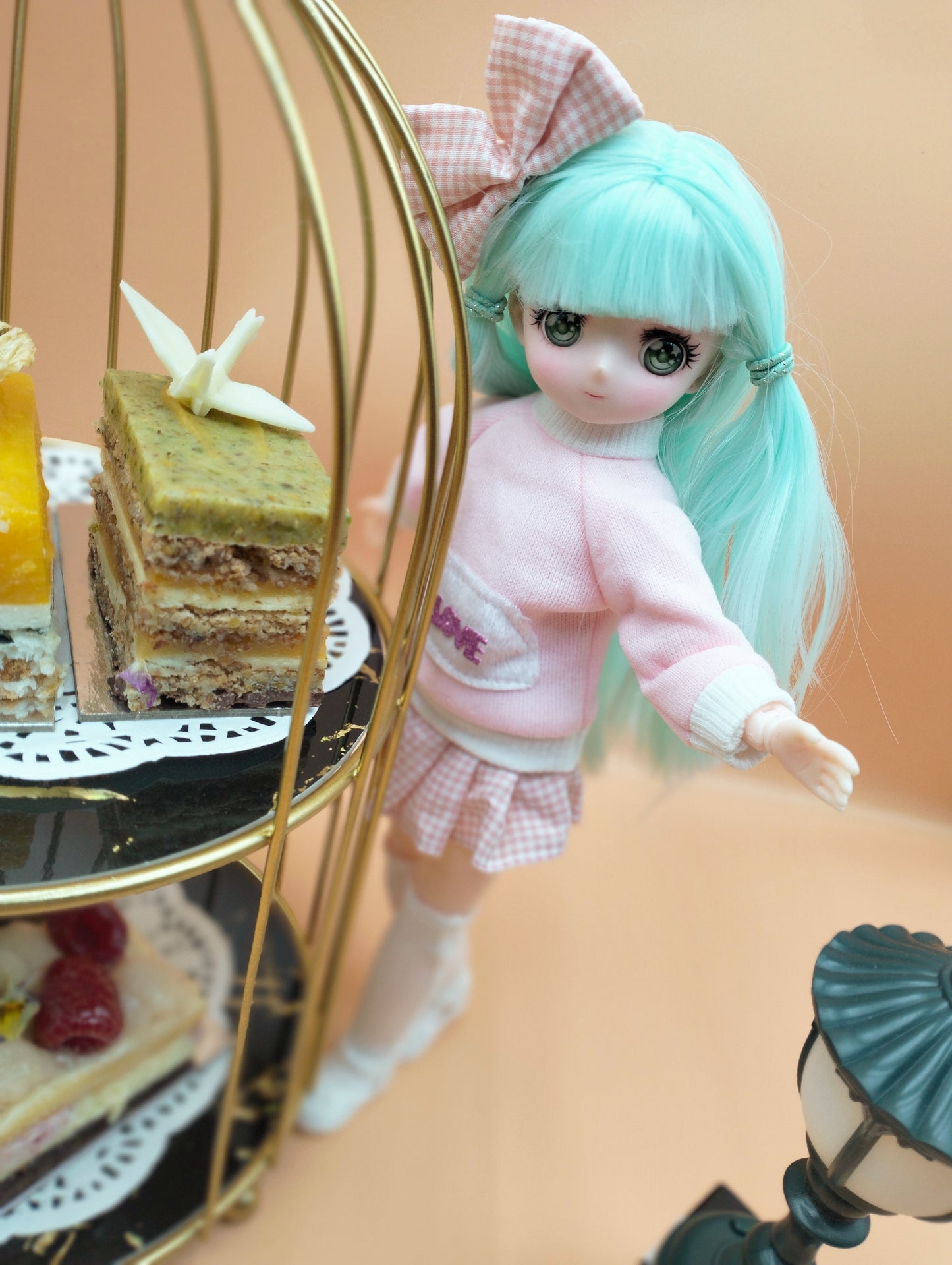 Anime Manga mint hair girl 30cm BJD Doll