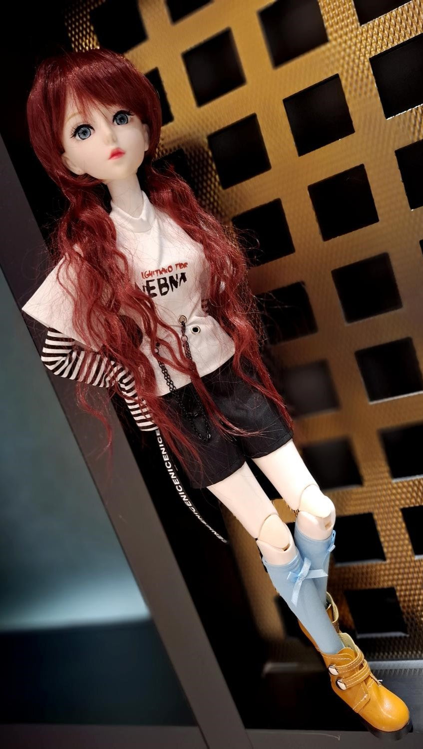 Cyber Punk Style Red hair 60cm BJD Doll
