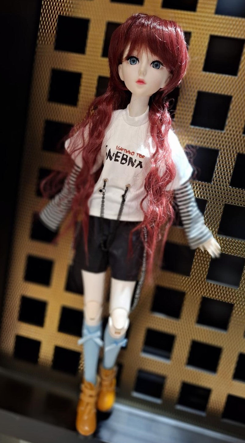 Cyber Punk Style Red hair 60cm BJD Doll