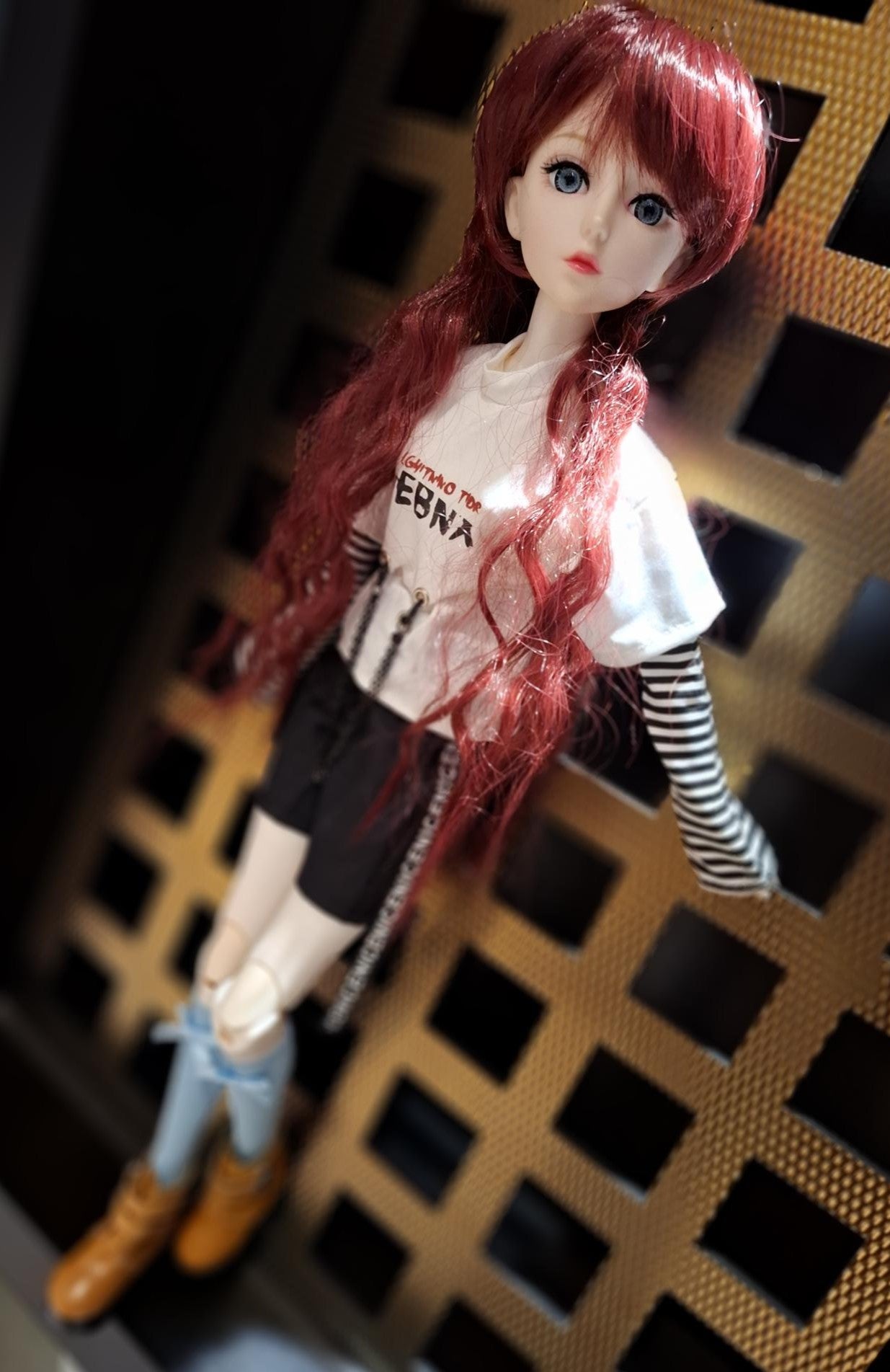 Cyber Punk Style Red hair 60cm BJD Doll