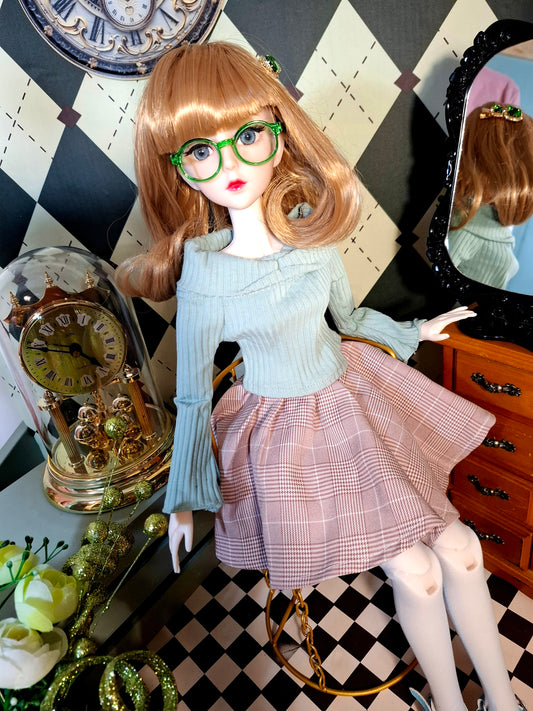 Nostalgic Golden Blonde Girl in Vintage style skirt 60cm BJD Doll