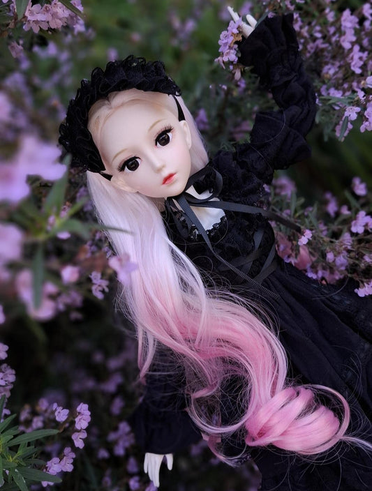 The Secret Garden Collection Pink Hair Wizard in Black Vintage Dress 1/3 60cm BJD Doll