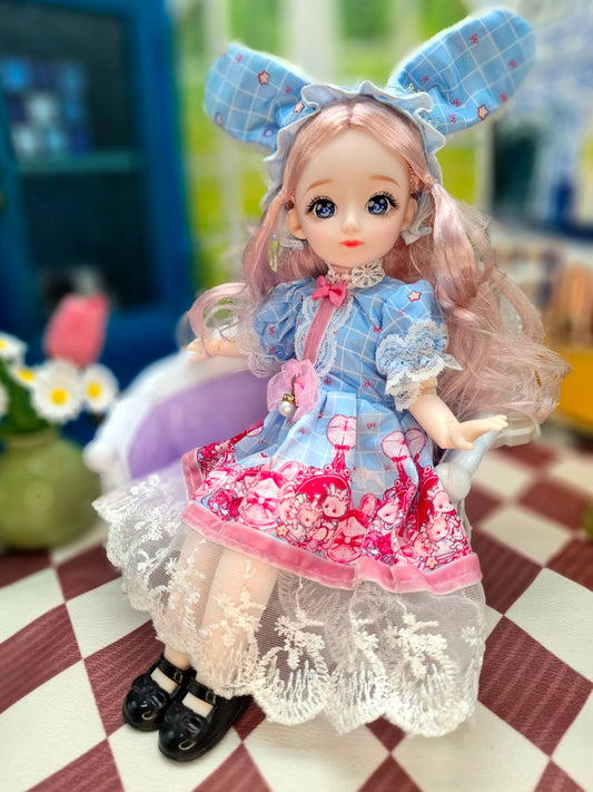 Clair with blue eyes in cute princess dress 30cm BJD Doll