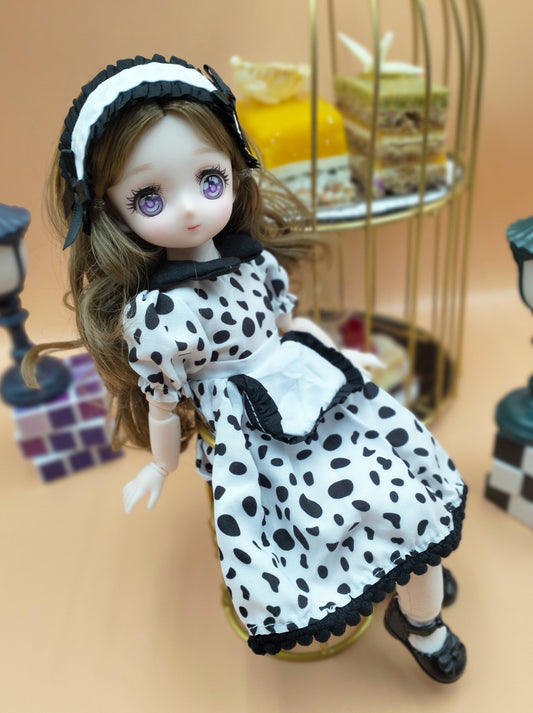 Anime Manga milk bar girl with purple eyes 30cm BJD Doll