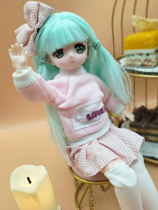 Anime Manga mint hair girl 30cm BJD Doll